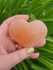 Hearts: Orange Selenite Heart