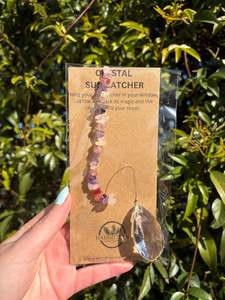 New Arrivals: Rose Quartz, Strawberry Quartz & Amethyst | Tear Drop Sun Catcher