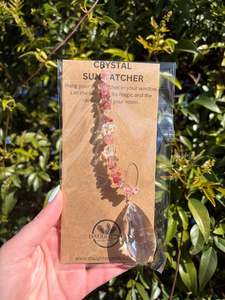 Strawberry Quartz | Tear Drop Sun Catcher