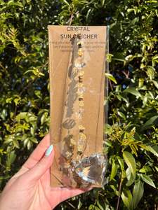 Citrine & Tigers Eye | Large Heart Sun Catcher