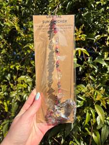 New Arrivals: Strawberry Quartz & Hematite | Large Heart Sun Catcher