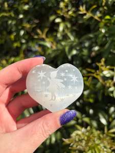 Hearts: Selenite Fairy Heart Small