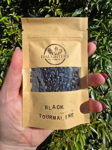 Black Tourmaline Crystal Chip 100 gms Bag