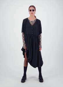 We'll See Stars Dress - Black Sand Wash Cupro