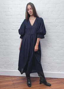 Dresses: Road to Nowhere Dress - Navy Cotton