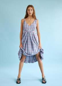 Nothing is Better Dress - Cornflower Check Cotton