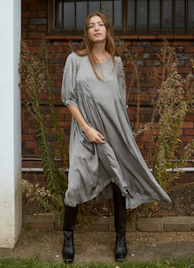 Dresses: Happy All Day Dress - Spotty Satin Viscose