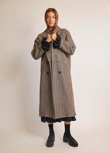 Coats Made To Order: Once in a Lifetime Coat - Brown Herringbone Wool