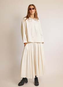 Bottoms: Some People Say Skirt - Textured White Cotton