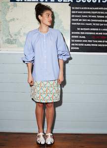 Bottoms: Love For Sale Skirt - Orange French Woven Cotton Jacquard