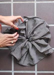 Accessories: Oversized Scrunchie - Spotty Viscose Satin