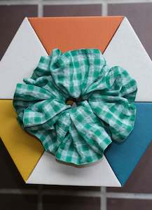 Accessories: Scrunchie - French Green Check