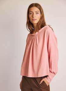 Blouses: City of Dreams Blouse - Pink Viscose Wool