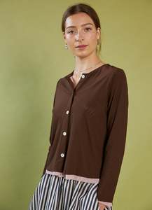 Space for Love Cardigan - Chocolate & Blush Mesh