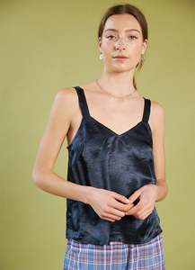 Live in Space Cami - Midnight Vintage Washed Satin