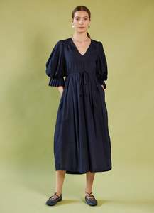 Low Stock: Road to Nowhere Dress - Navy Cotton Voile
