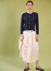 Low Stock: Sing It Loud Reversible Skirt - Blush Washed Satin