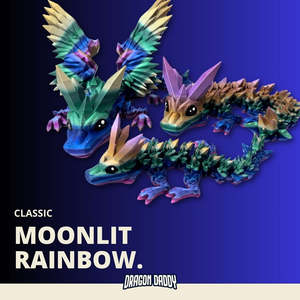 Limited Edition: Moonlit Rainbow - 3D Printed Dragons