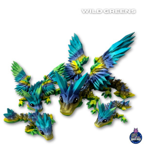 Wild Greens Rainbow - 3D Printed Dragons