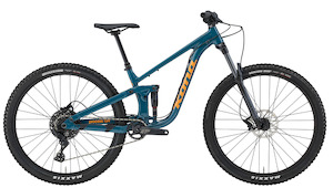 Full Suspension Mountain Bikes: KONA PROCESS 134 Gloss Storm Blue w/ Persimmon