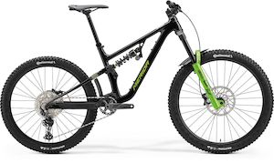 Full Suspension Mountain Bikes: MERIDA ONE SIXTY FR 600 - METALLIC BLACK(GREY/GREEN)