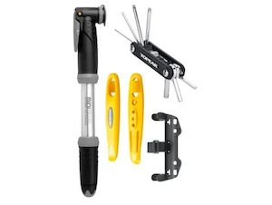 Topeak Essentials Kit Combo - Mini Dual Pump, X-Tool, Shuttle Lever 1.1