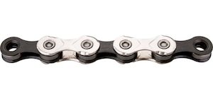 Chains Parts: CHAIN KMC 11SPD 1/2X11/128 SILV/BLK 118L