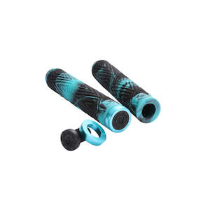Scooter Parts: ENVY - WILLIAM SCOTT GRIPS- BLACK/TEAL