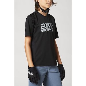 FOX YOUTH DEFEND SS JERSEY [BLACK]
