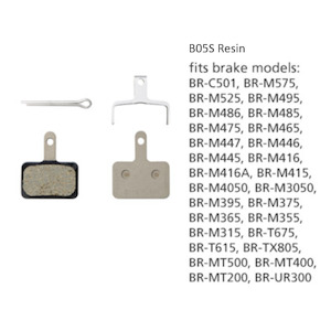 Brake Pads: BR-M446 DISC BRAKE PADS B05S RESIN 1PR