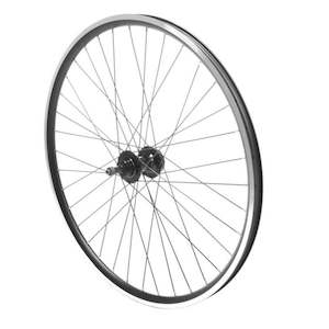 WHEEL REAR 26" ALLOY RIM ALLOY HUB DISC SCREW ON QR BLACK