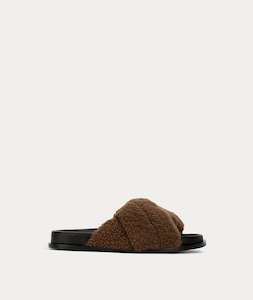 All Footwear: Gansu Slide - Burnt Toast Shearling