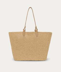 Tote Bags: Mr Bandit Tote - Natural Raffia