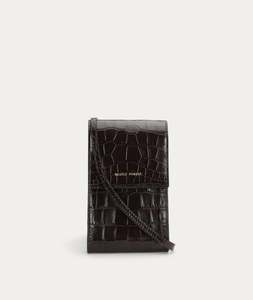 Poucheroo - Leather Strap - Espresso Croc