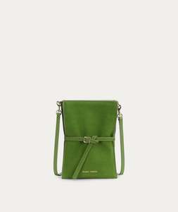 Crossbody Bags: Mr Penny Pouchette - Frog Suede