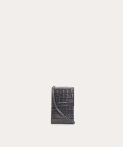 Wallets: Poucheroo Leather Strap - Flint Croc