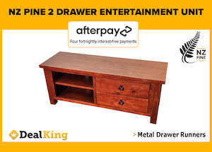 Lounge Room Furniture: 2 DRAWER NZ PINE ENTERTAINMENT UNIT