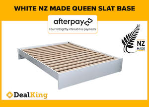 Beds: WHITE NZ MADE QUEEN SLAT BASE