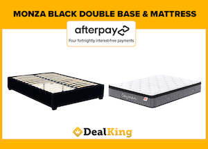 Bed Mattress: MONZA DOUBLE SLAT BASE BLACK & POCKET SPRING MATTRESS