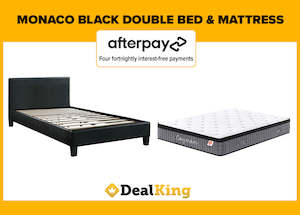 MONACO SLAT DOUBLE BED & POCKET SPRING MATTRESS BLACK