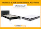 Monaco Slat Double Bed & Pocket Spring Mattress Black
