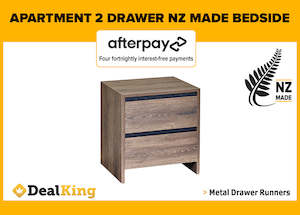 Bedroom Furniture: APARTMENT FULLY ASSEMBLED NZ MADE 2 DRAWER BEDSIDE