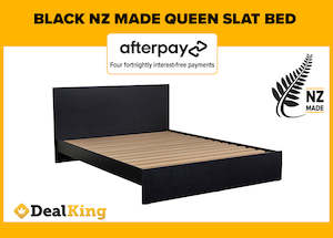 Beds: BLACK NZ MADE QUEEN SLAT BED