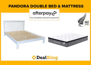 Bed Mattress: PANDORA DOUBLE SLAT BED + POCKET SPRING MATTRESS