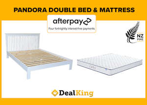 Bed Mattress: PANDORA DOUBLE SLAT BED + MATTRESS