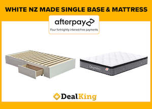 Bed Mattress: WHITE 2 DRAWER NZ MADE SINGLE BASE & POCKET SPRING MATTRESS