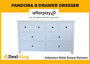 Bedroom Furniture: PANDORA 8 DRAWER DRESSER