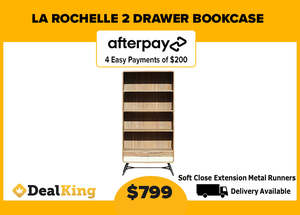LA ROCHELLE 2 DRAWER BOOKCASE