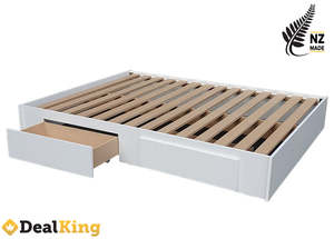 WHITE NZ MADE 2 DRAWER DOUBLE SLAT BASE