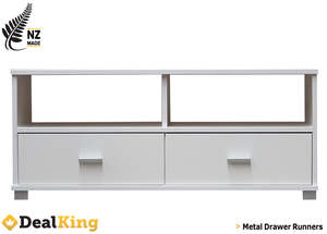 Summer Sale: 2 DRAWER FULLY ASSEMBLED NZ MADE TV UNIT WHITE